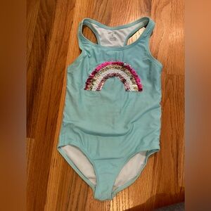Carter’s rainbow sequin bathing suit. Size 7. Excellent condition